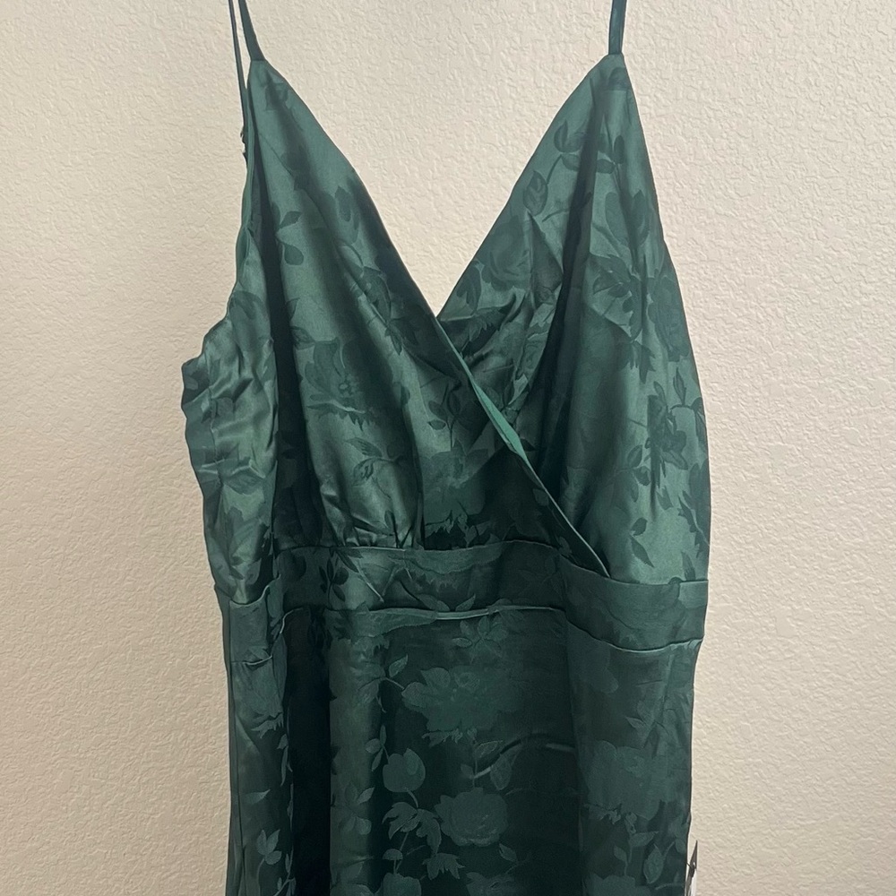 Lulu's Dark Green Floral Dress